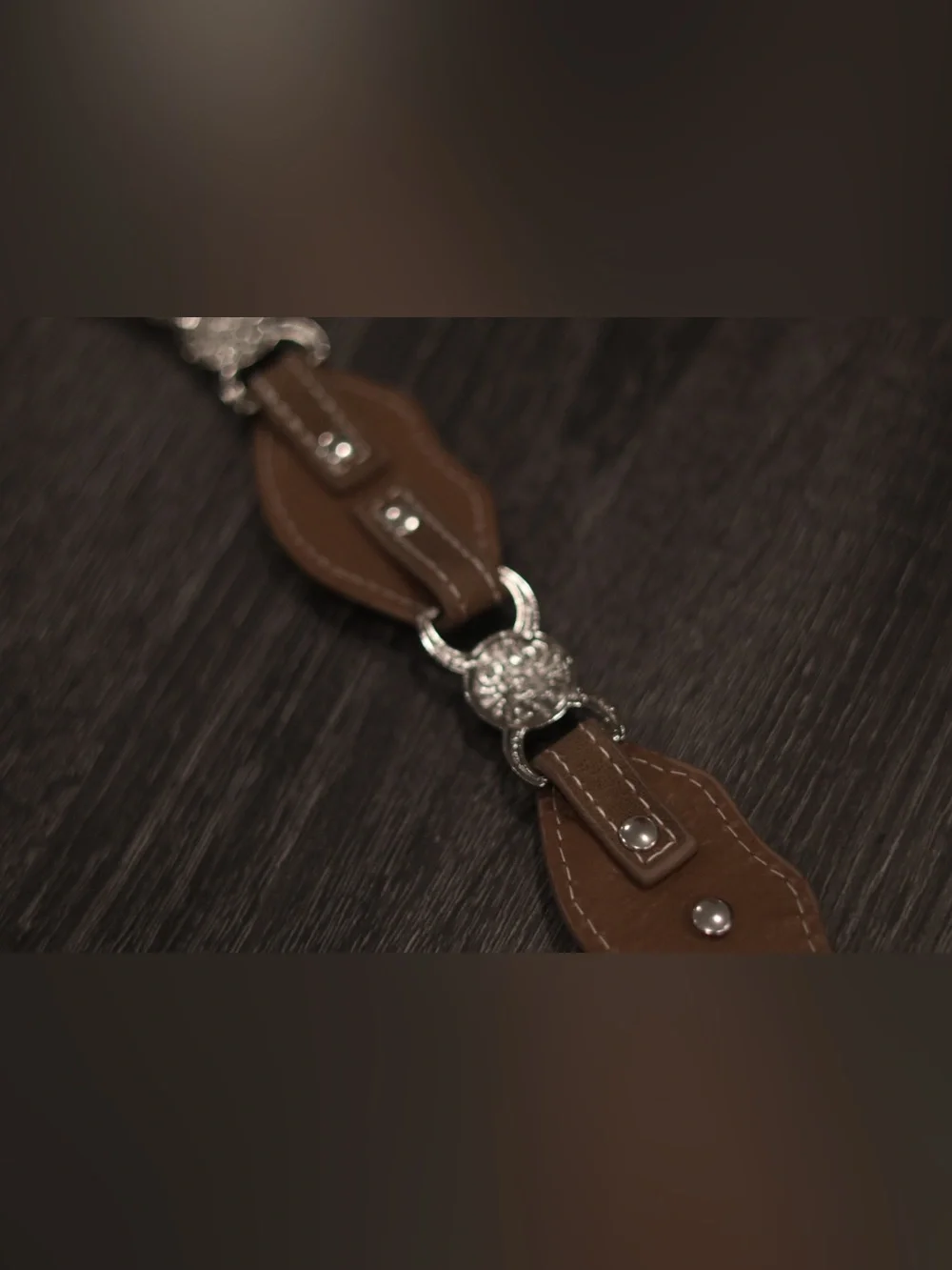 Western Concho Heart Belt Brown Faux Leather Silver Engraved Buckle Boho Cowgirl